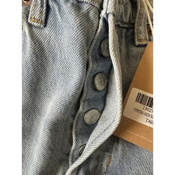 NWT Reformation Jeans Cynthia High Rise Straight Jeans Tahoe Light Wash Blue 23 - Picture 6 of 10